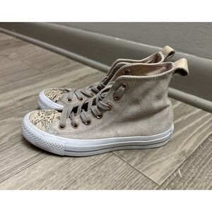 Converse All Star High Top Loop HI Papyrus Ivory Snake Skin Shoes Sz 5 (555214c)